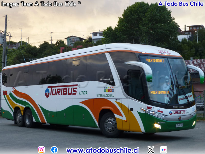 Marcopolo Paradiso G7 1200 / Scania K-400B eev5 / Turibus Ltda. (Auxiliar Cruz del Sur)