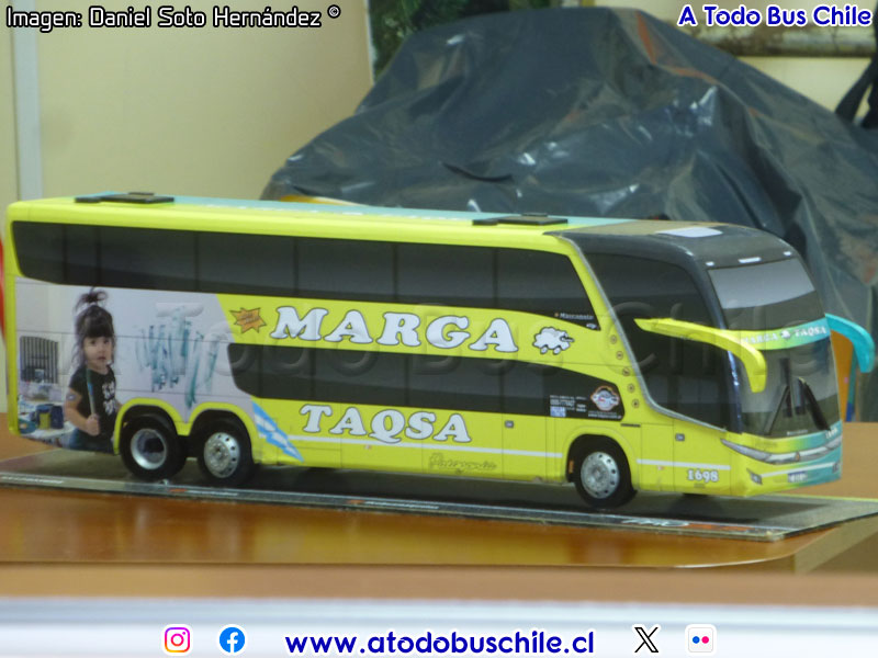 Maqueta a Escala | Marcopolo Paradiso G7 1800DD / Mercedes Benz O-500RSD-2436 BlueTec5 / MARGA TAQSA (Argentina)