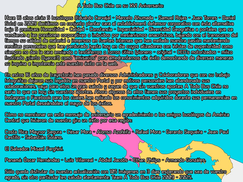 Saludo XVI Aniversario A Todo Bus Chile 2009 - 2025