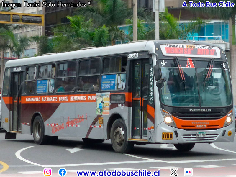 Neobus Mega Plus / IVECO Bus 170S28 E5 / TRANSNASA - Transportes Nueva América S.A. Ruta N° 1180 Carabayllo - San Juan de Miraflores (Lima - Perú)