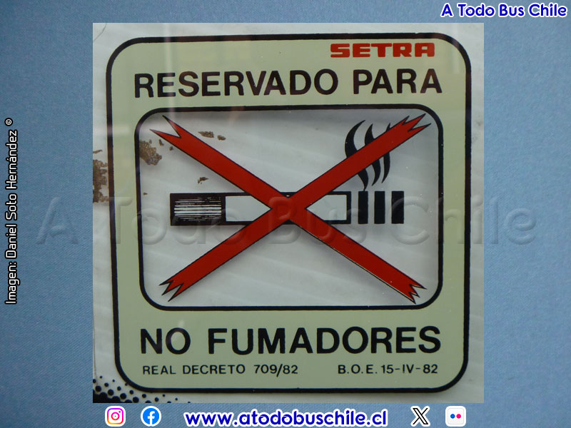 Advertencia de Sector Reservado No Fumadores Kässbohrer Setra (1990)