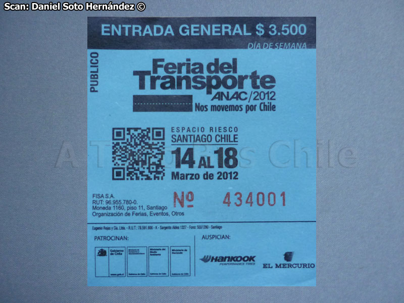 Ticket de Entrada Día Hábil Feria del Transporte 2012
