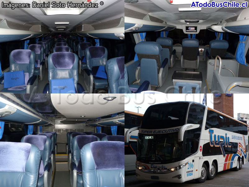 Interiores Unidad N° 206 TURIL - Turismo Riverense Ltda. (Uruguay) | Marcopolo Paradiso G7 1800DD / Scania K-410B 8x2