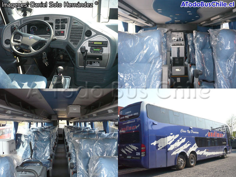 Interiores Unidad N° 229 Nueva Andimar | Marcopolo Paradiso G6 1800DD / Scania K-420B