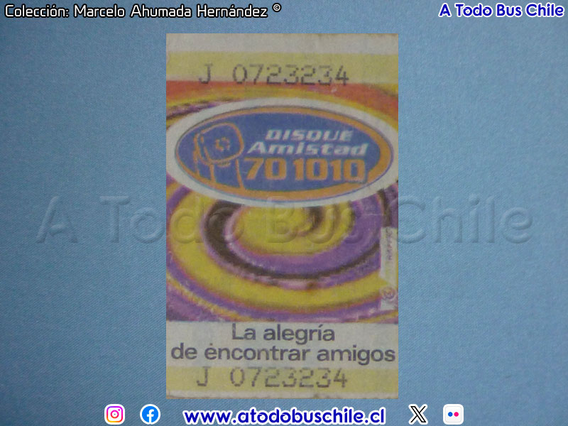 Boleto Publicitario Disque Amistad (1996)