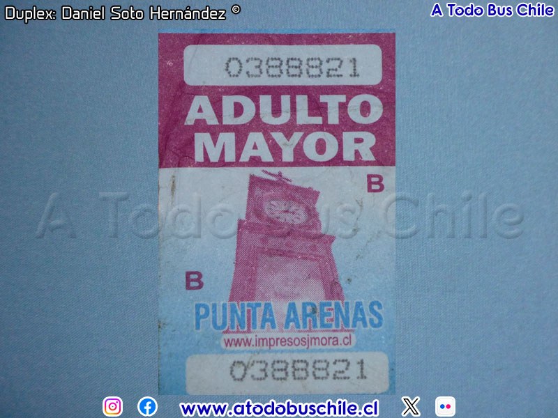 Boleto Adulto Mayor Red Punta Arenas de Movilidad (S.T. Vía Alerce S.A.)