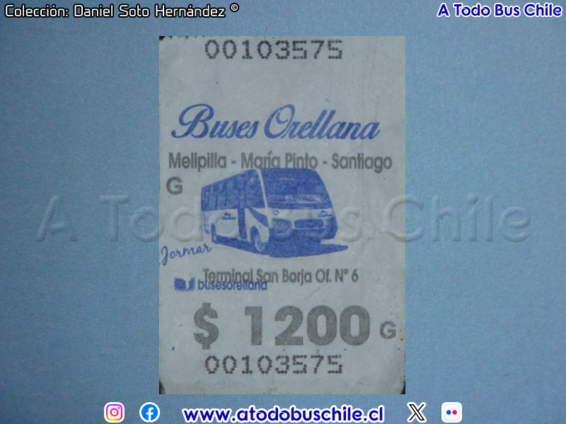 Boleto Tarifa Intermedia Buses Orellana