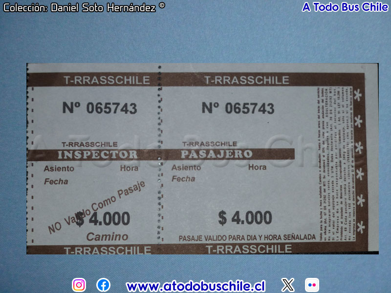 Boleto de Camino Buses T-Rrass Chile