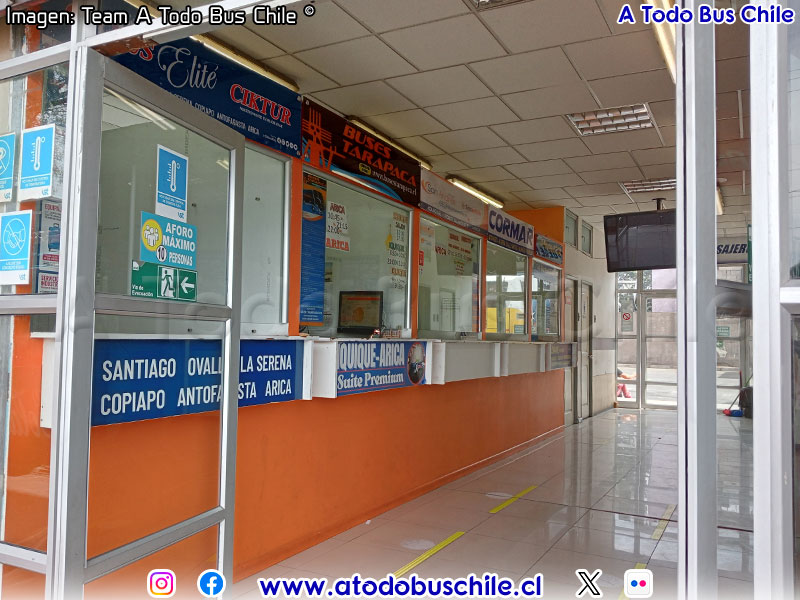 Zona de Boleterías Terminal Pullman Bus Calama
