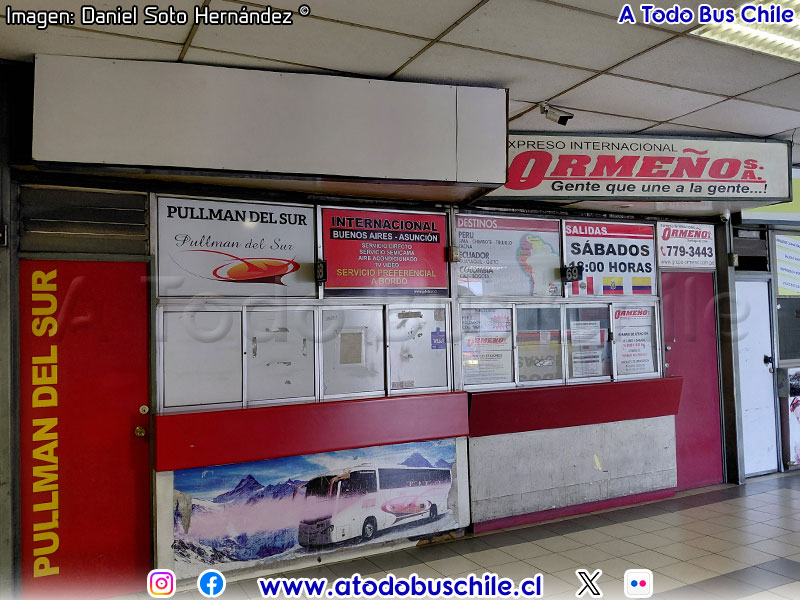 Oficinas Venta de Pasajes Pullman del Sur Internacional - Expreso Internacional Ormeño S.A. (Perú)