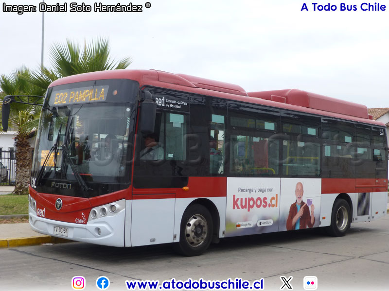 Foton E-Bus U-9 SC / Línea E-02 Red Coquimbo - La Serena de Movilidad