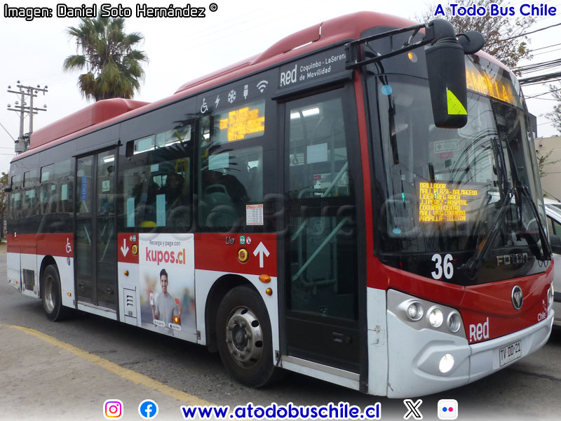 Foton E-Bus U-9 SC / Línea E-02 Red Coquimbo - La Serena de Movilidad