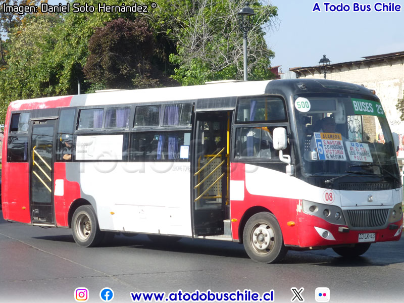 Zhong Tong Triumph LCK6780D Euro5 / Línea N° 500 Buses 25 (Norte - Poniente) Trans O'Higgins