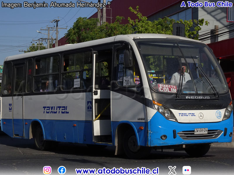Neobus Thunder + / Mercedes Benz LO-916 BlueTec5 / Línea A TAXUTAL (Talca)